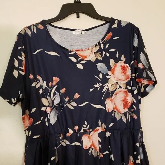 Blue time Floral Short sleeve dress - Picture 4 of 4